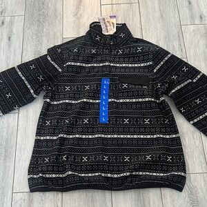 Jachs Black and White Patterned Zip Up Sweater